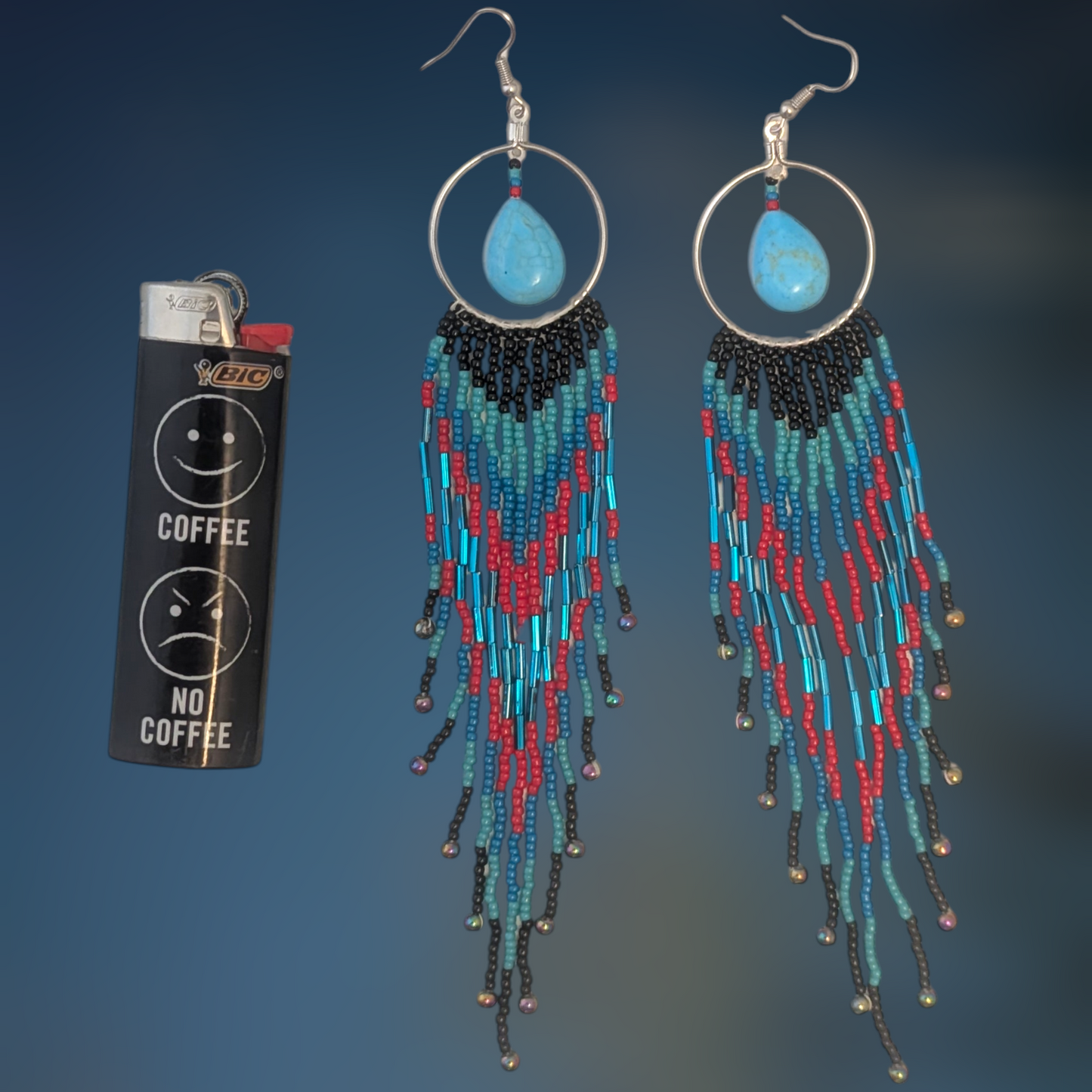 Indigenous Handmade Beaded Fringe Earrings