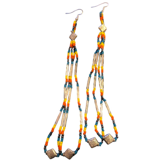 Indigenous Handmade Beaded Dangle Earrings