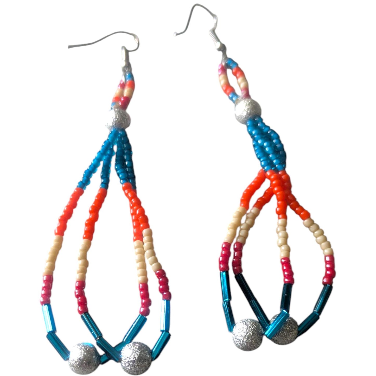Indigenous Handmade Beaded Dangle Earrings