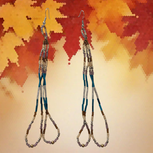 Indigenous Handmade Beaded Dangle Earrings
