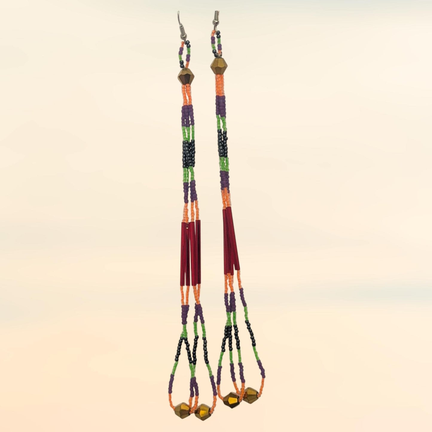 Halloween Handmade Beaded Dangle Earrings