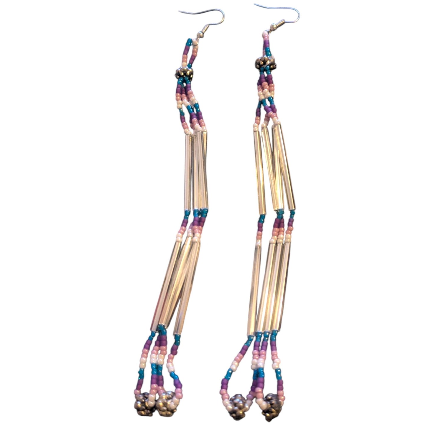Indigenous Handmade Beaded Dangle Earrings Boho