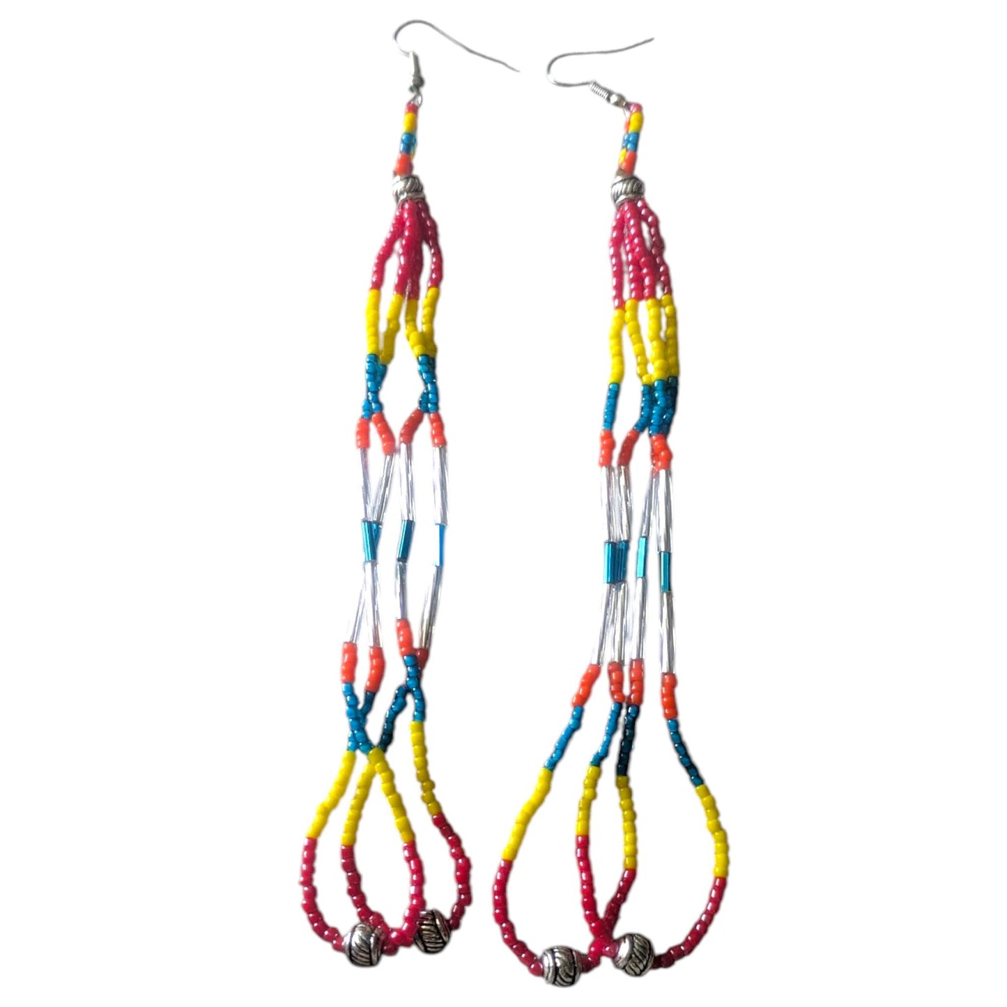 Indigenous Handmade Beaded Dangle Earrings