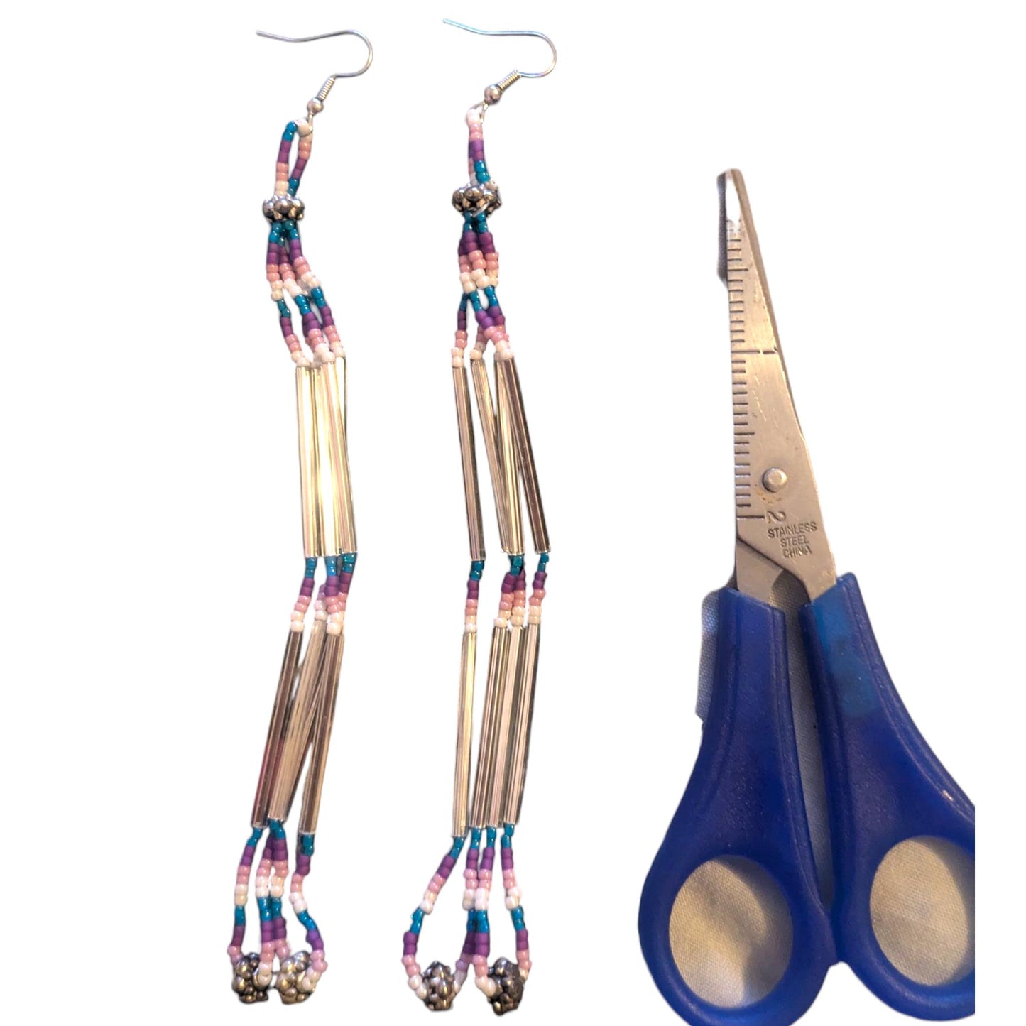 Indigenous Handmade Beaded Dangle Earrings Boho