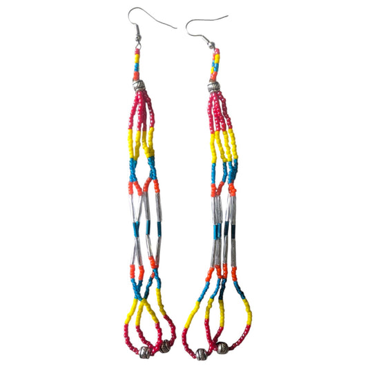 Indigenous Handmade Beaded Dangle Earrings