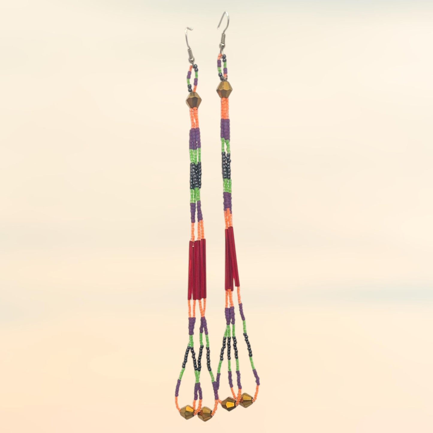 Halloween Handmade Beaded Dangle Earrings