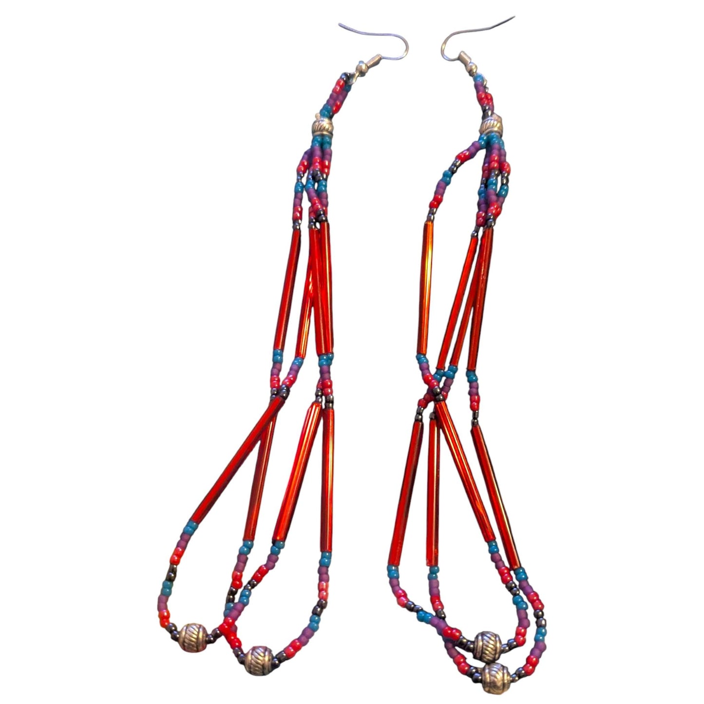 Indigenous Handmade Beaded Dangle Earrings
