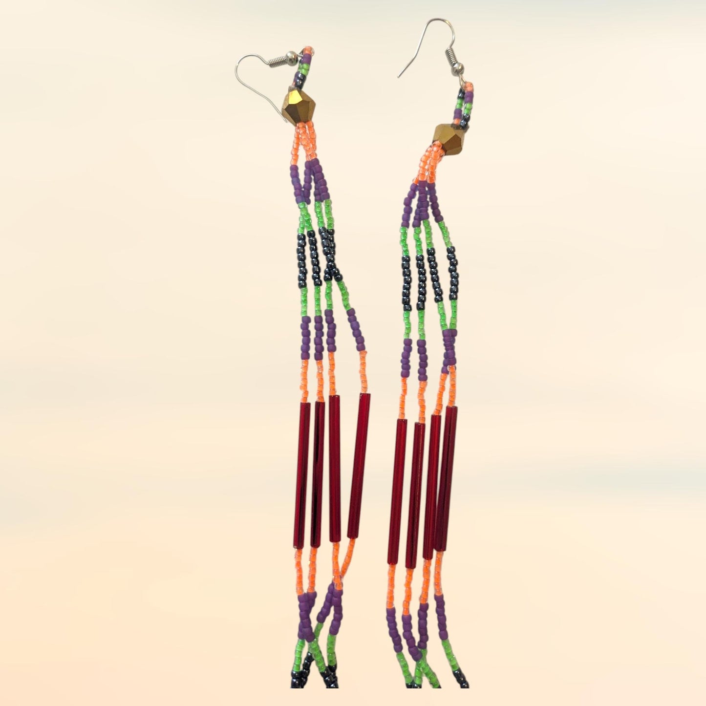 Halloween Handmade Beaded Dangle Earrings