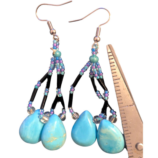 Indigenous Handmade Beaded Dangle Earrings