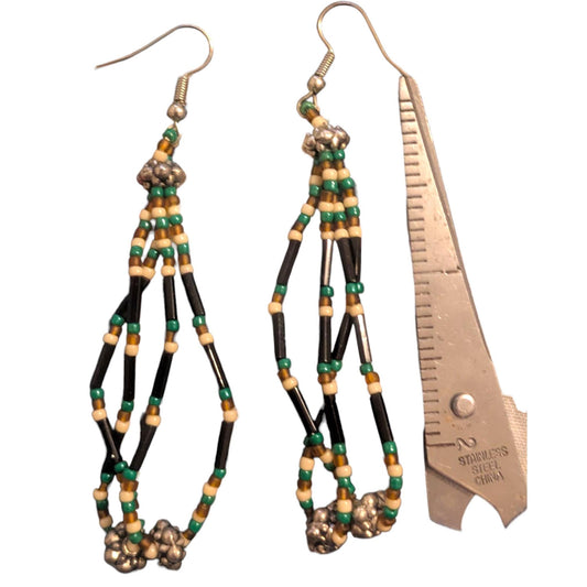 Indigenous Handmade Beaded Dangle Earrings