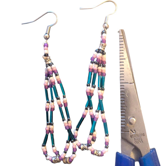 Indigenous Handmade Beaded Dangle Earrings