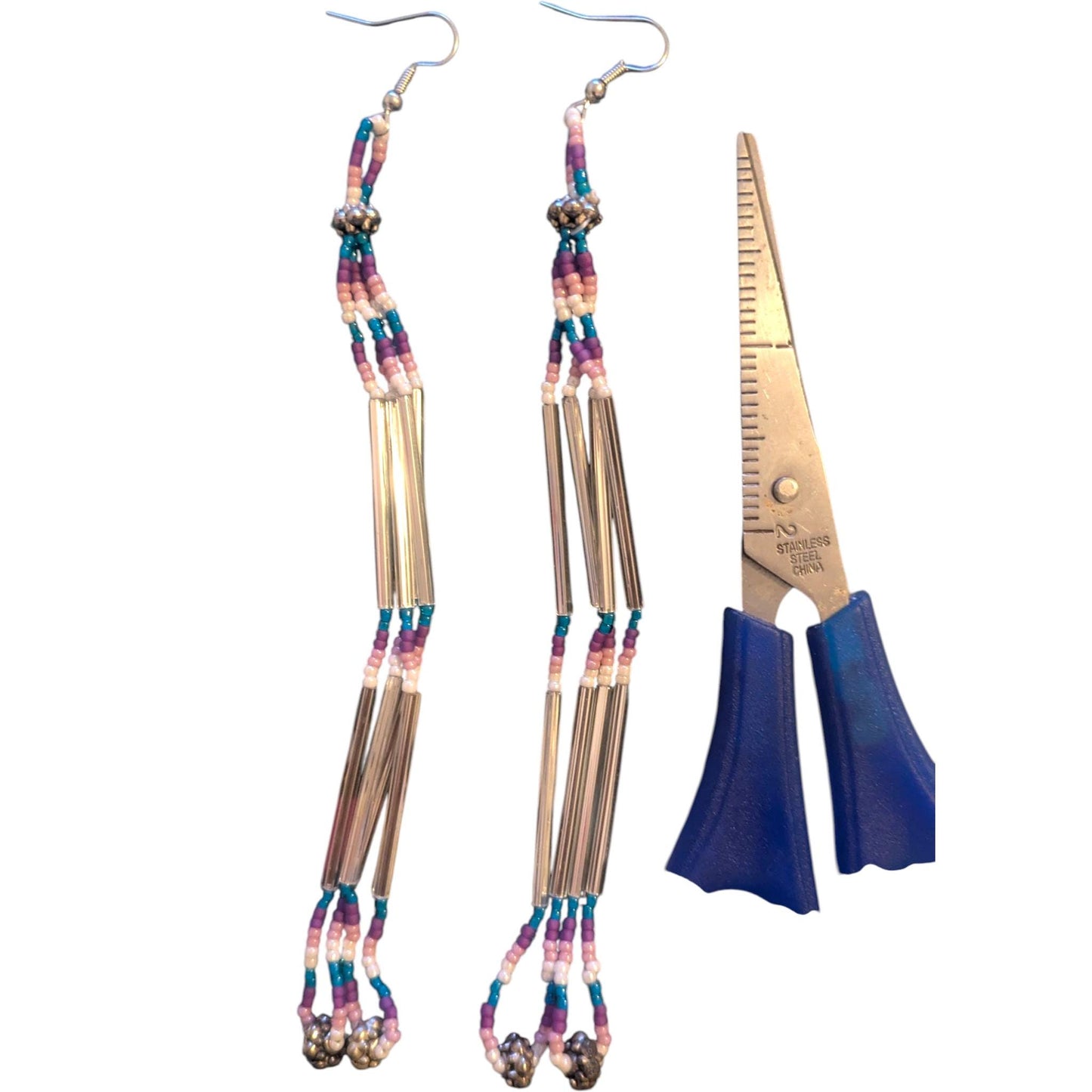 Indigenous Handmade Beaded Dangle Earrings Boho