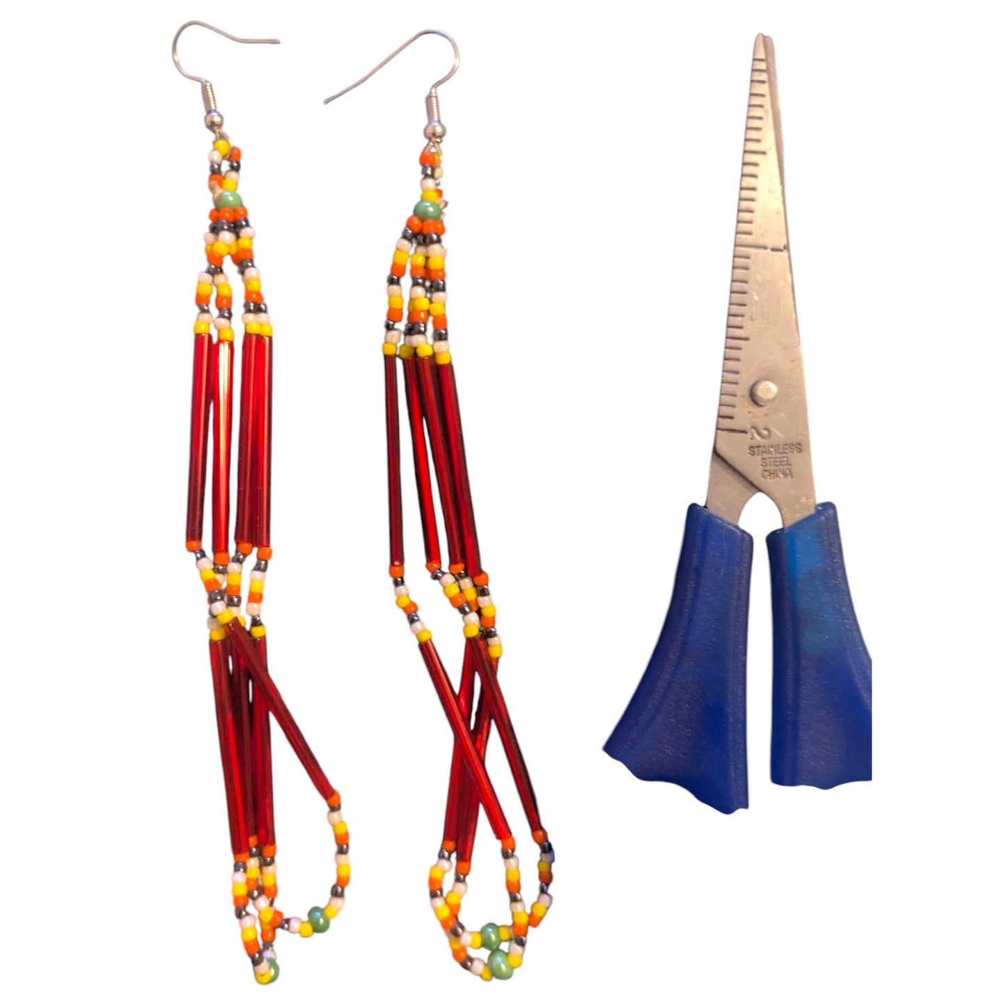 Indigenous Handmade Beaded Dangle Earrings