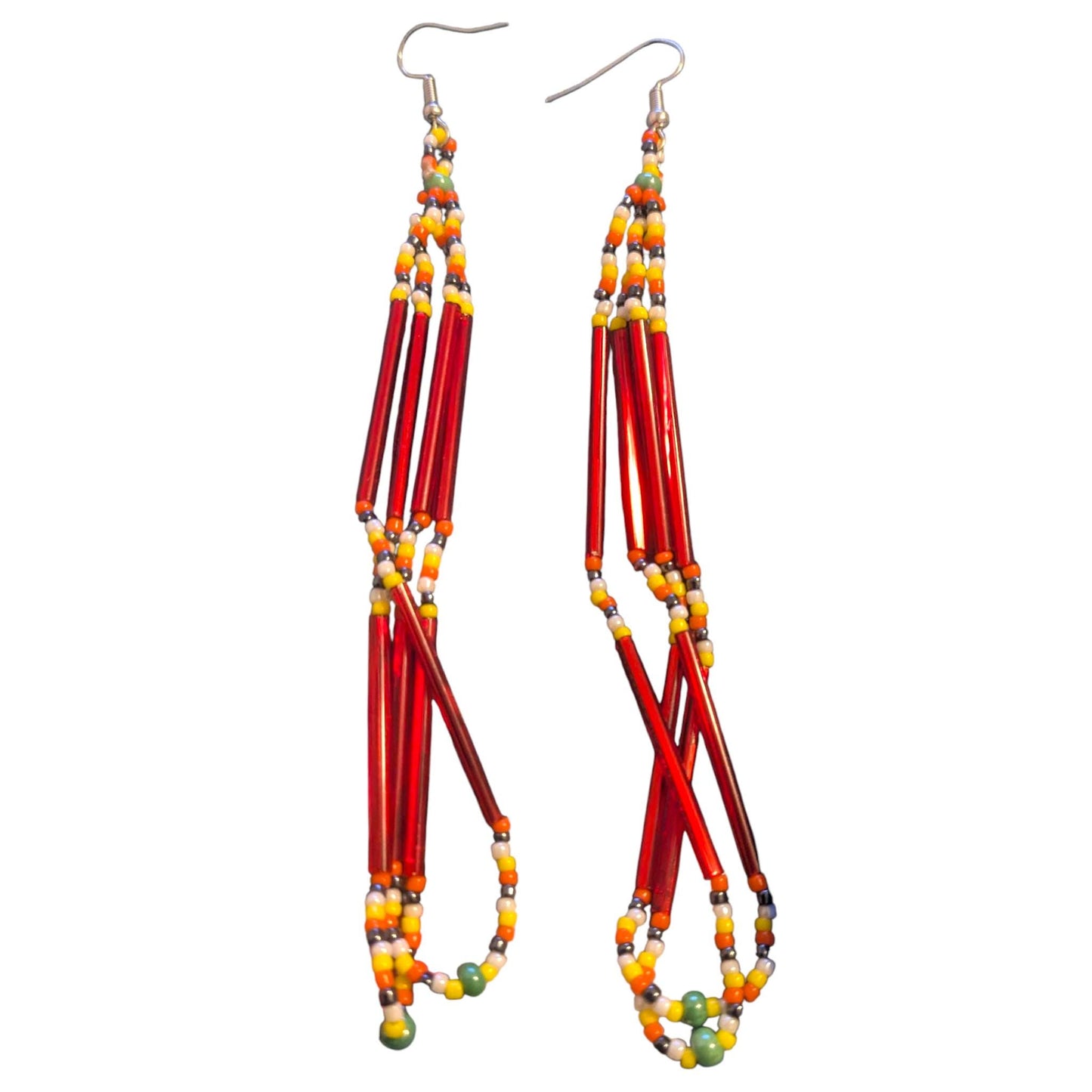 Indigenous Handmade Beaded Dangle Earrings