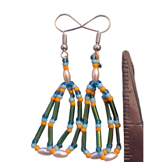 Indigenous Handmade Beaded Dangle Earrings