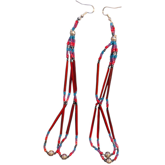 Indigenous Handmade Beaded Dangle Earrings
