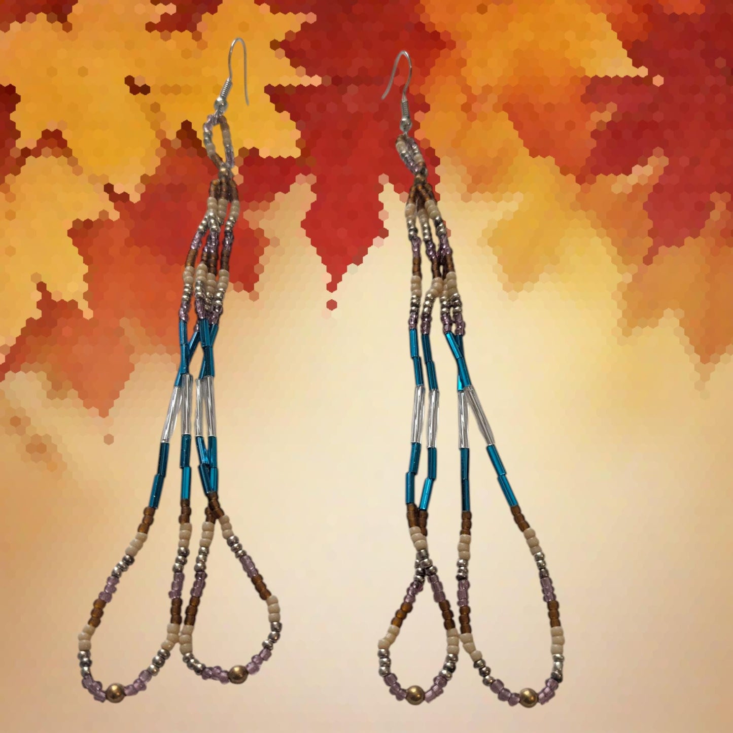 Indigenous Handmade Beaded Dangle Earrings