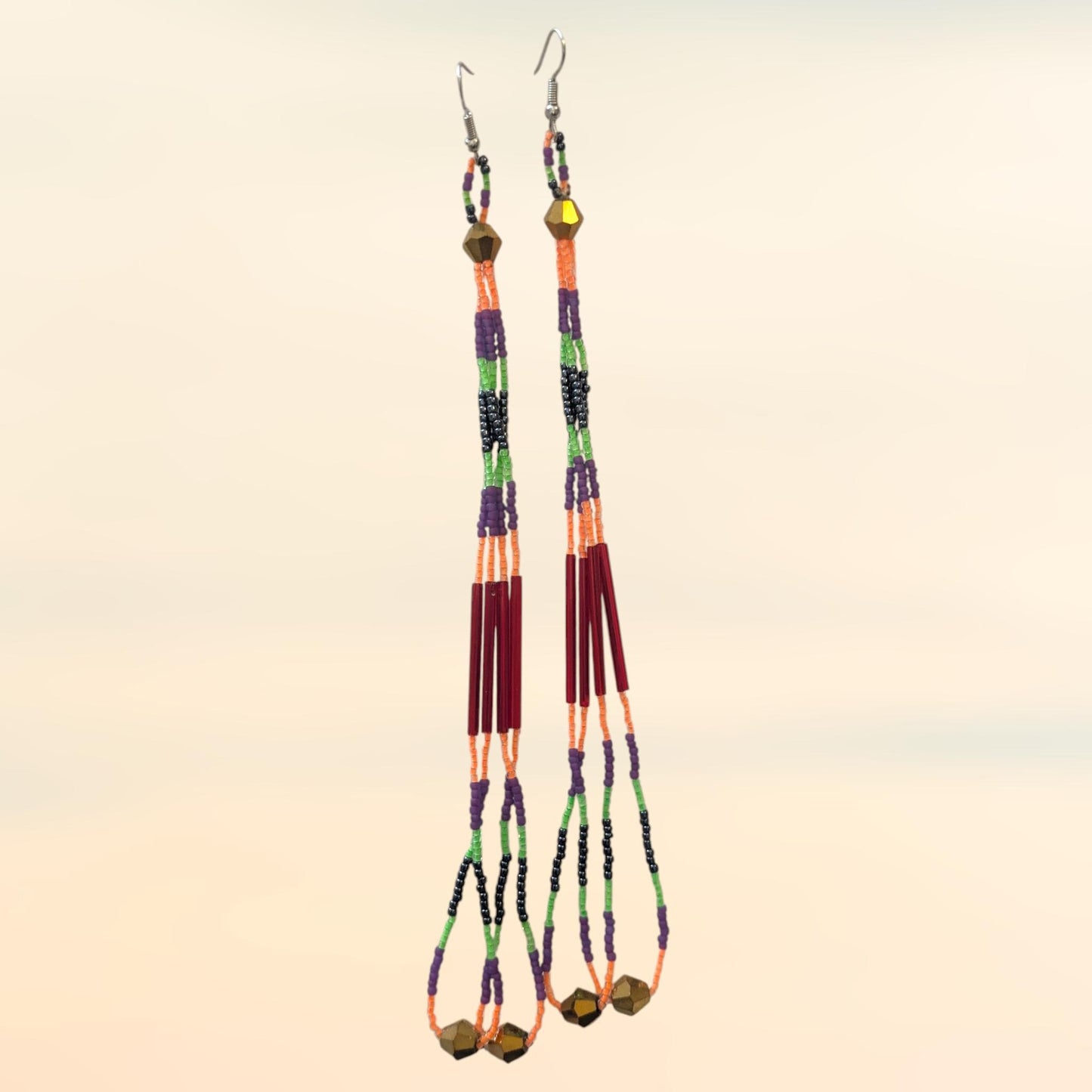 Halloween Handmade Beaded Dangle Earrings