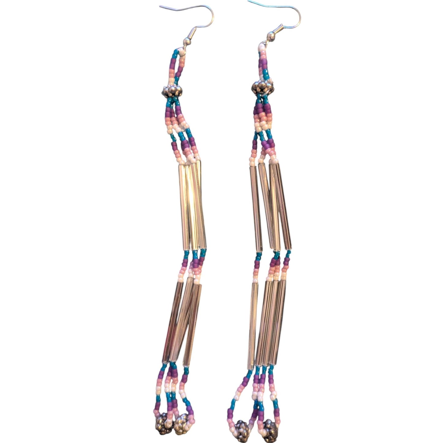 Indigenous Handmade Beaded Dangle Earrings Boho