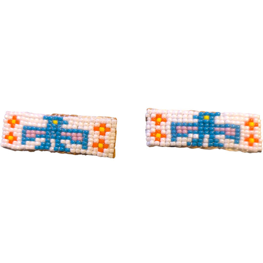 Handmade Loom Beaded Indigenous Hair Barrettes Boho