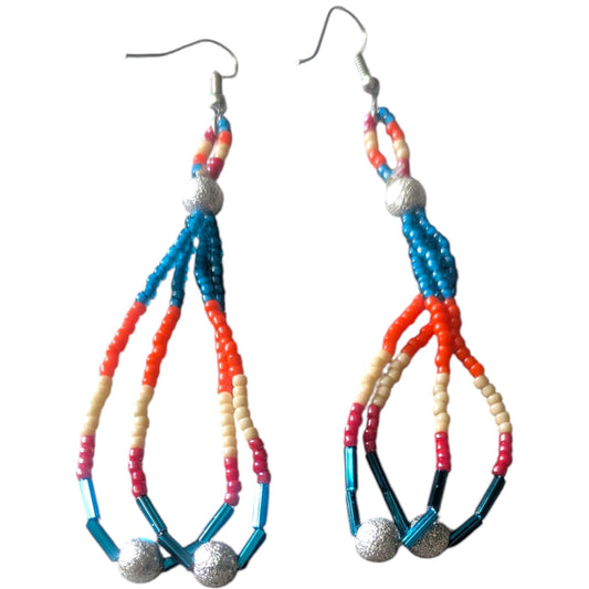 Indigenous Handmade Beaded Dangle Earrings