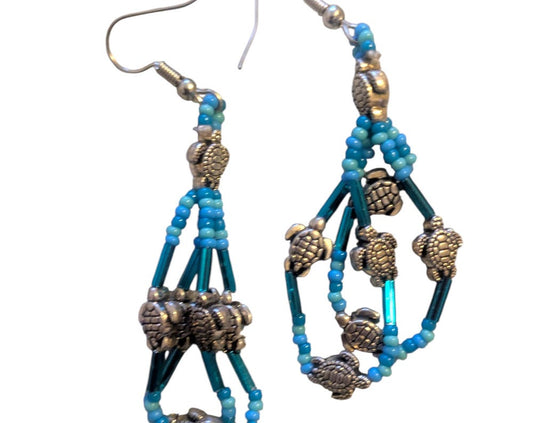 Indigenous Handmade Beaded Dangle Earrings