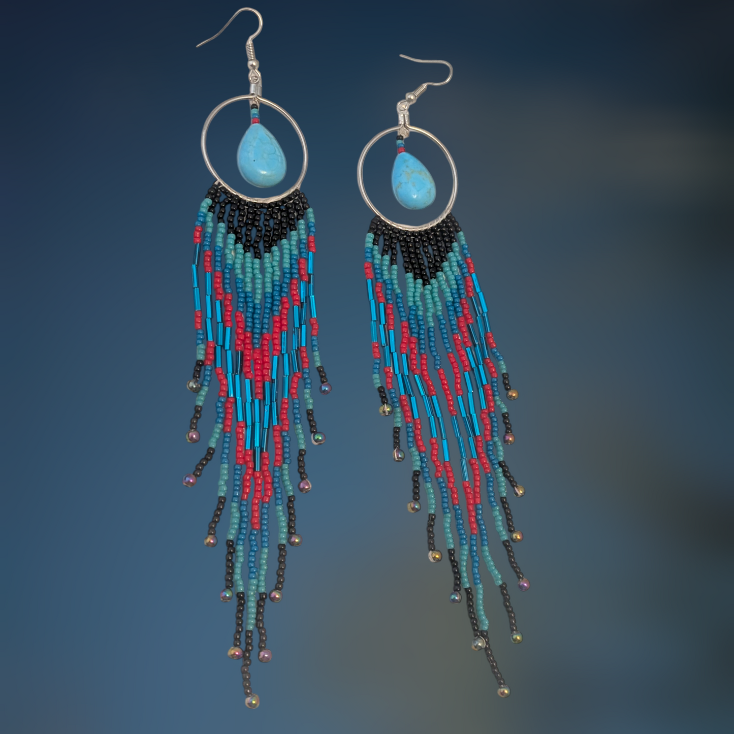Indigenous Handmade Beaded Fringe Earrings