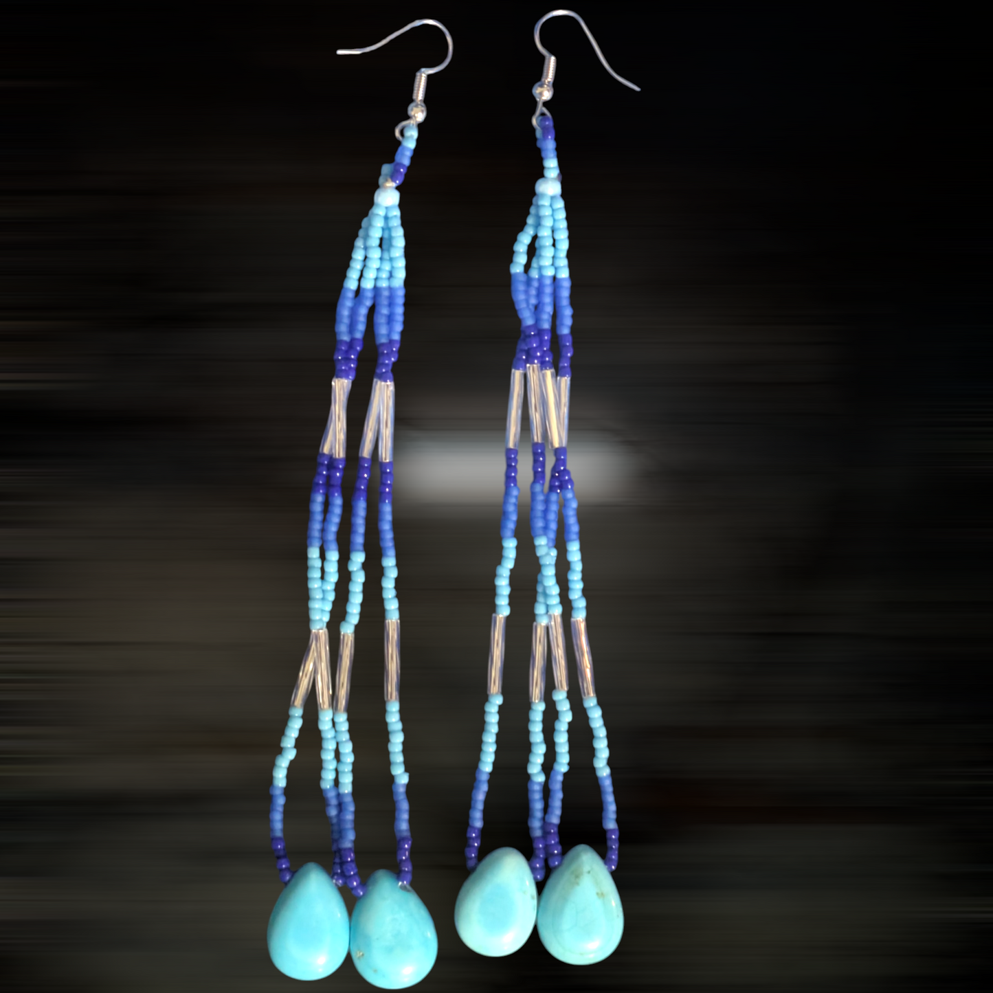 Handmade Indigenous Beaded Dangle Earrings