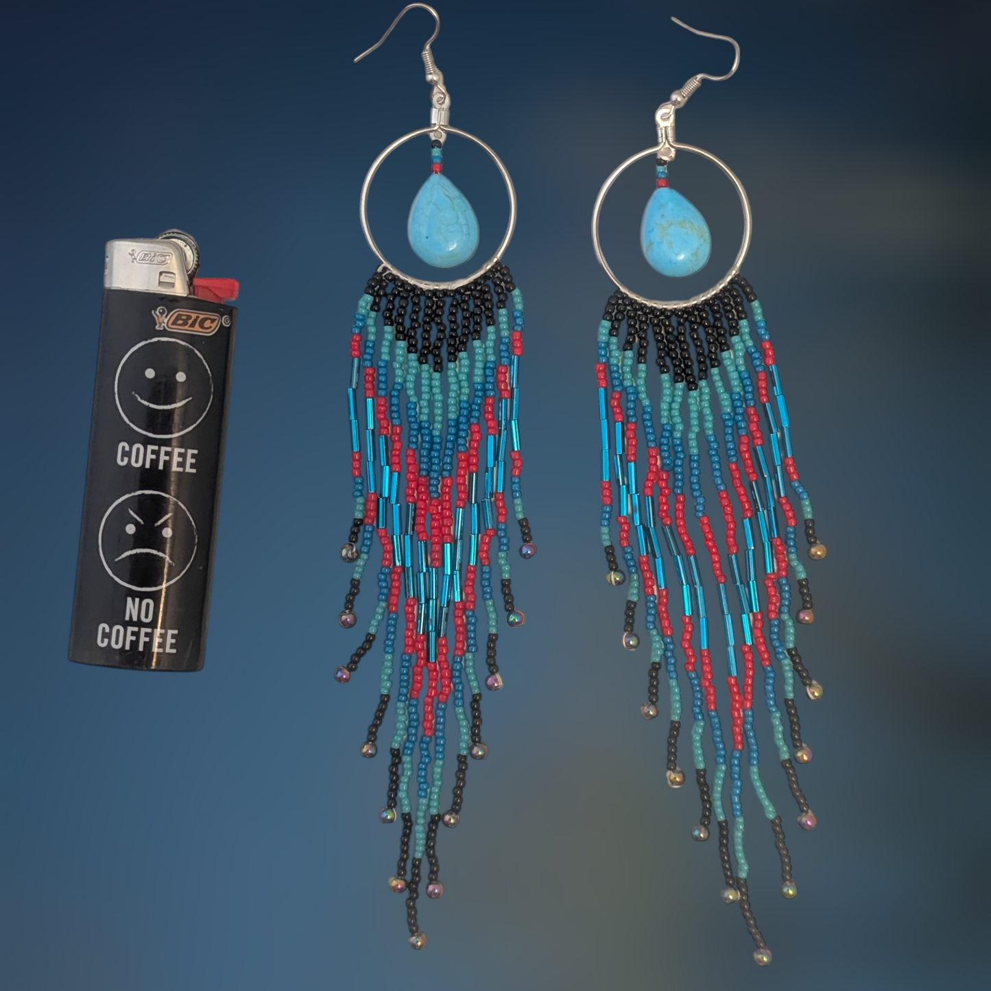 Indigenous Handmade Beaded Fringe Earrings