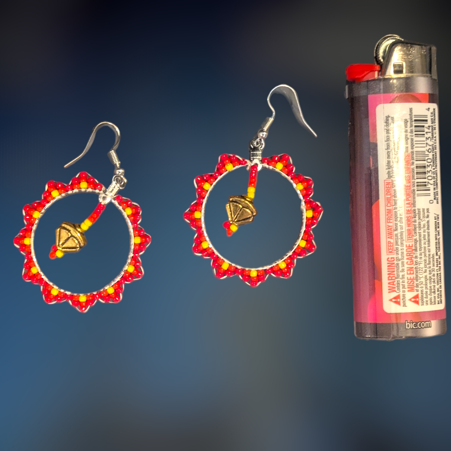 Indigenous Handmade Beaded Sun Earrings