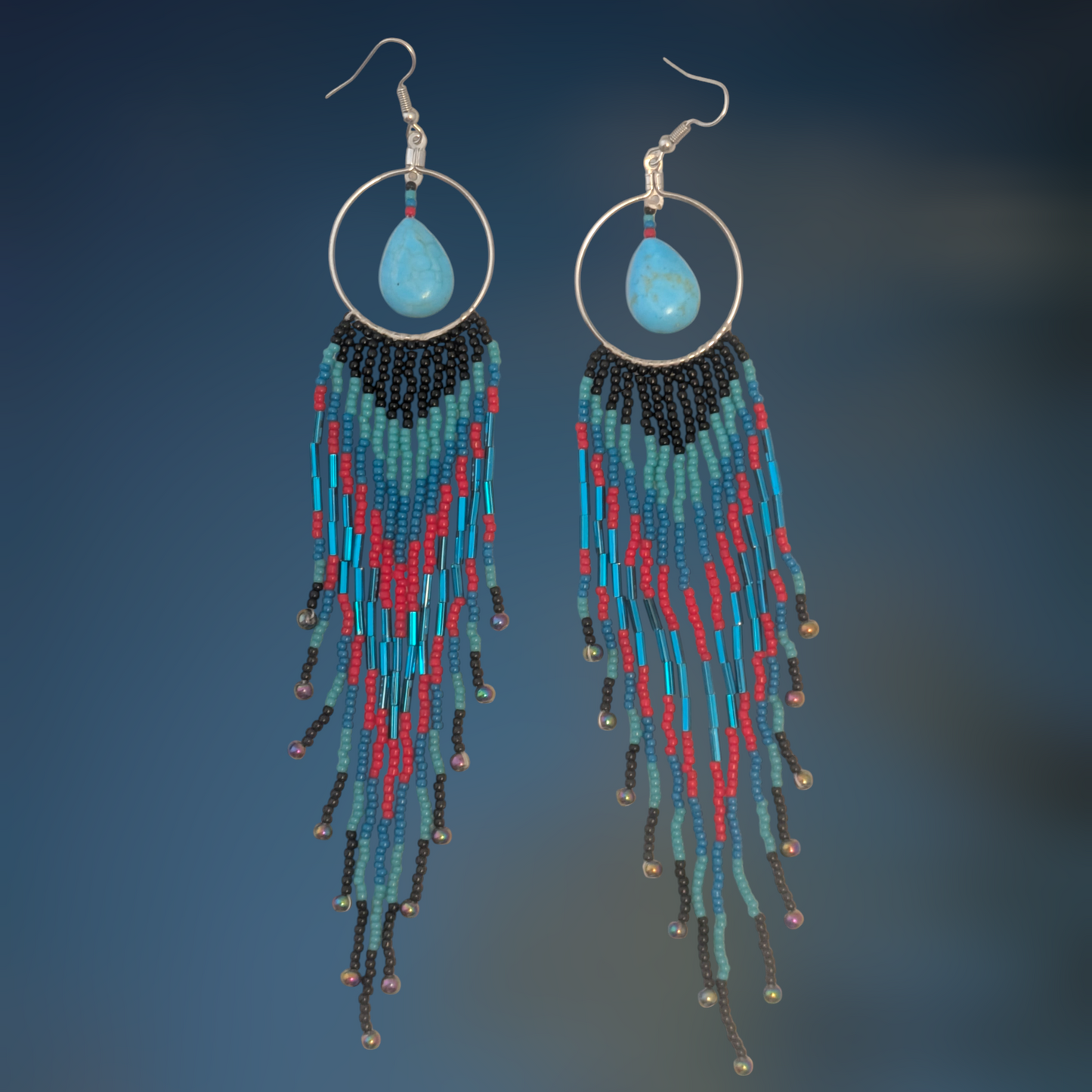 Indigenous Handmade Beaded Fringe Earrings