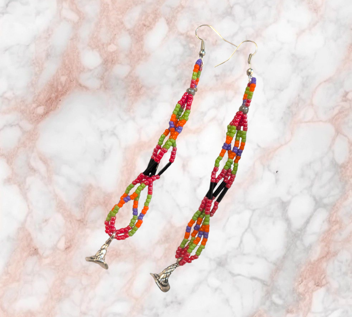 Halloween Wizard Hat Dangle earrings Handmade Indigenous