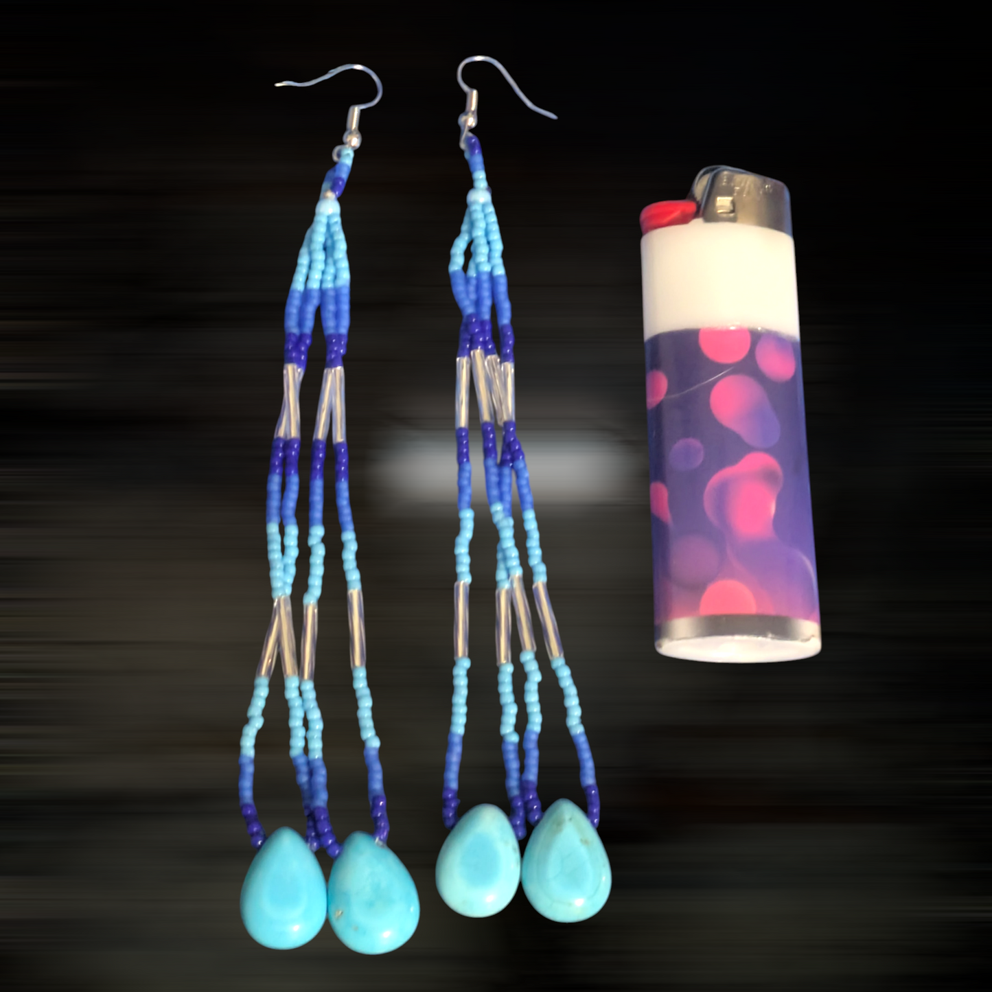 Handmade Indigenous Beaded Dangle Earrings