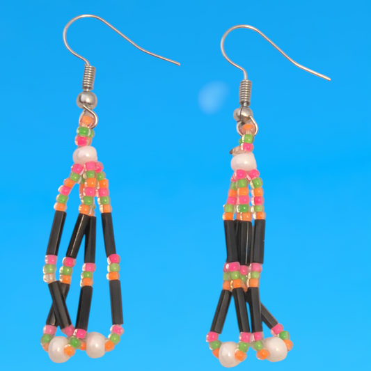 Indigenous Handmade Beaded Dangle Earrings