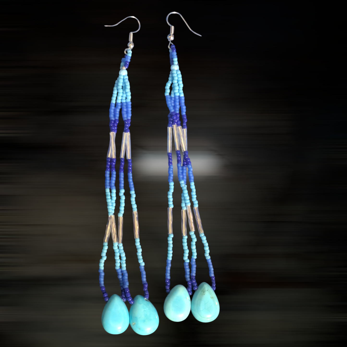 Handmade Indigenous Beaded Dangle Earrings