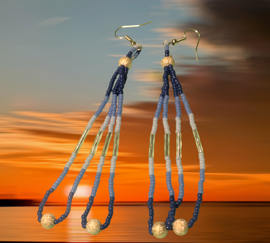 Handmade Indigenous Beaded Dangle Earrings