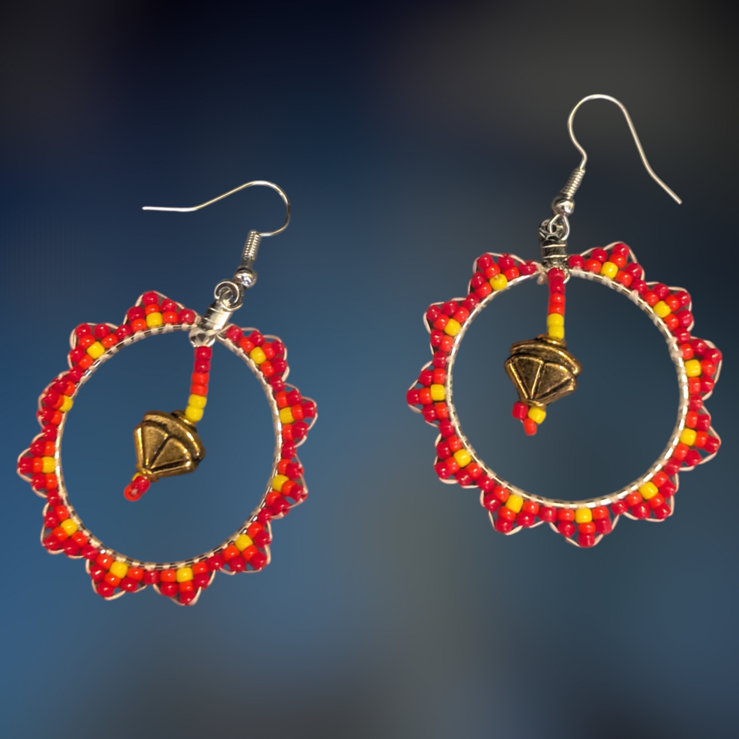 Indigenous Handmade Beaded Sun Earrings