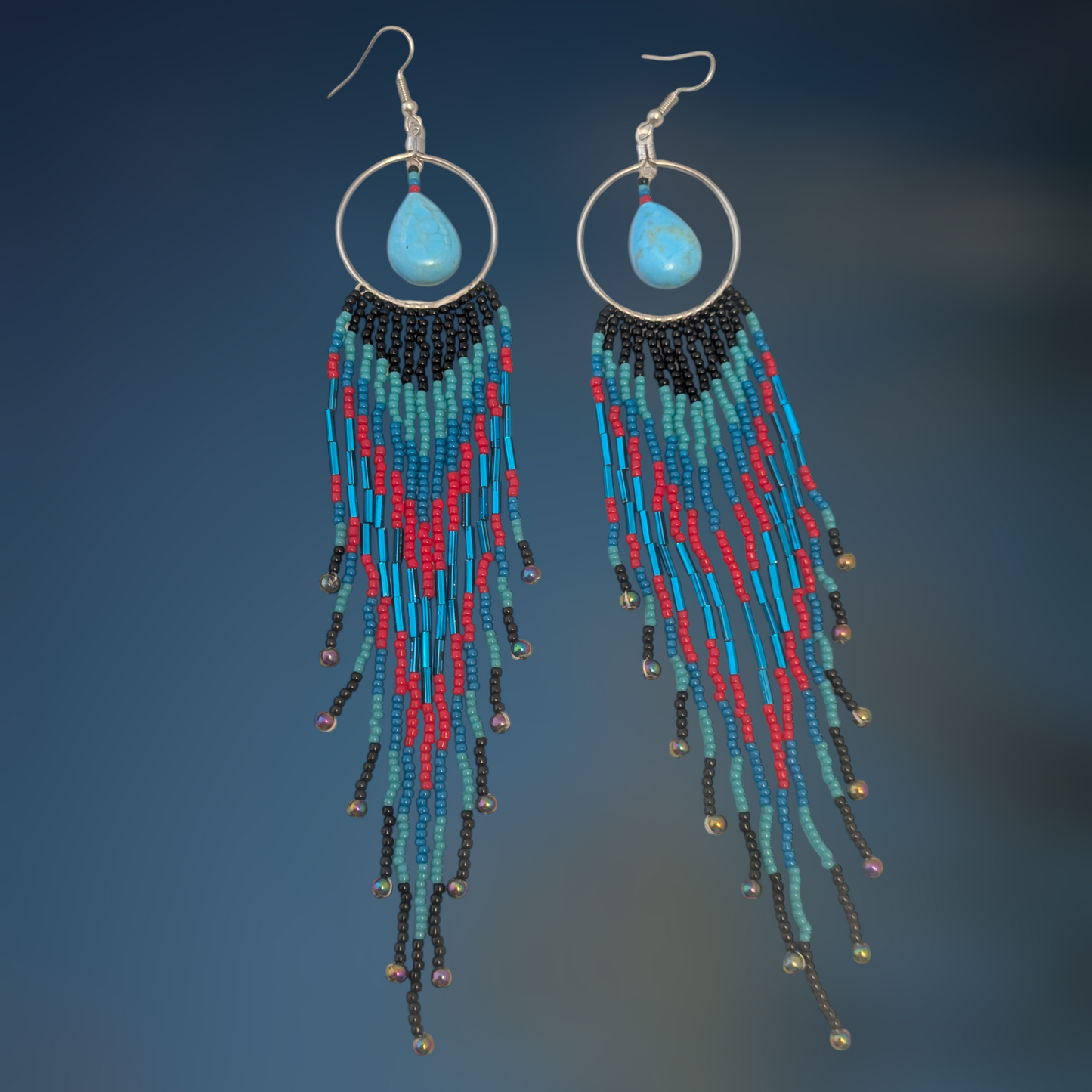 Indigenous Handmade Beaded Fringe Earrings