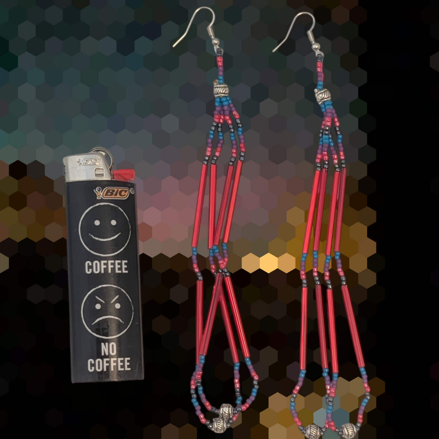 Indigenous Handmade Beaded Dangle Earrings