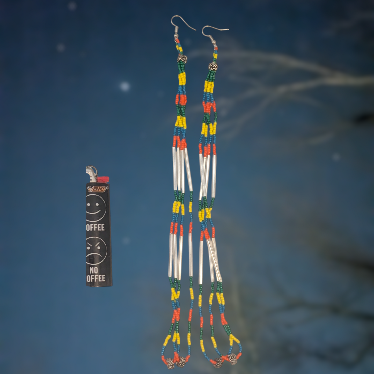 Indigenous Handmade Beaded Dangle Earrings