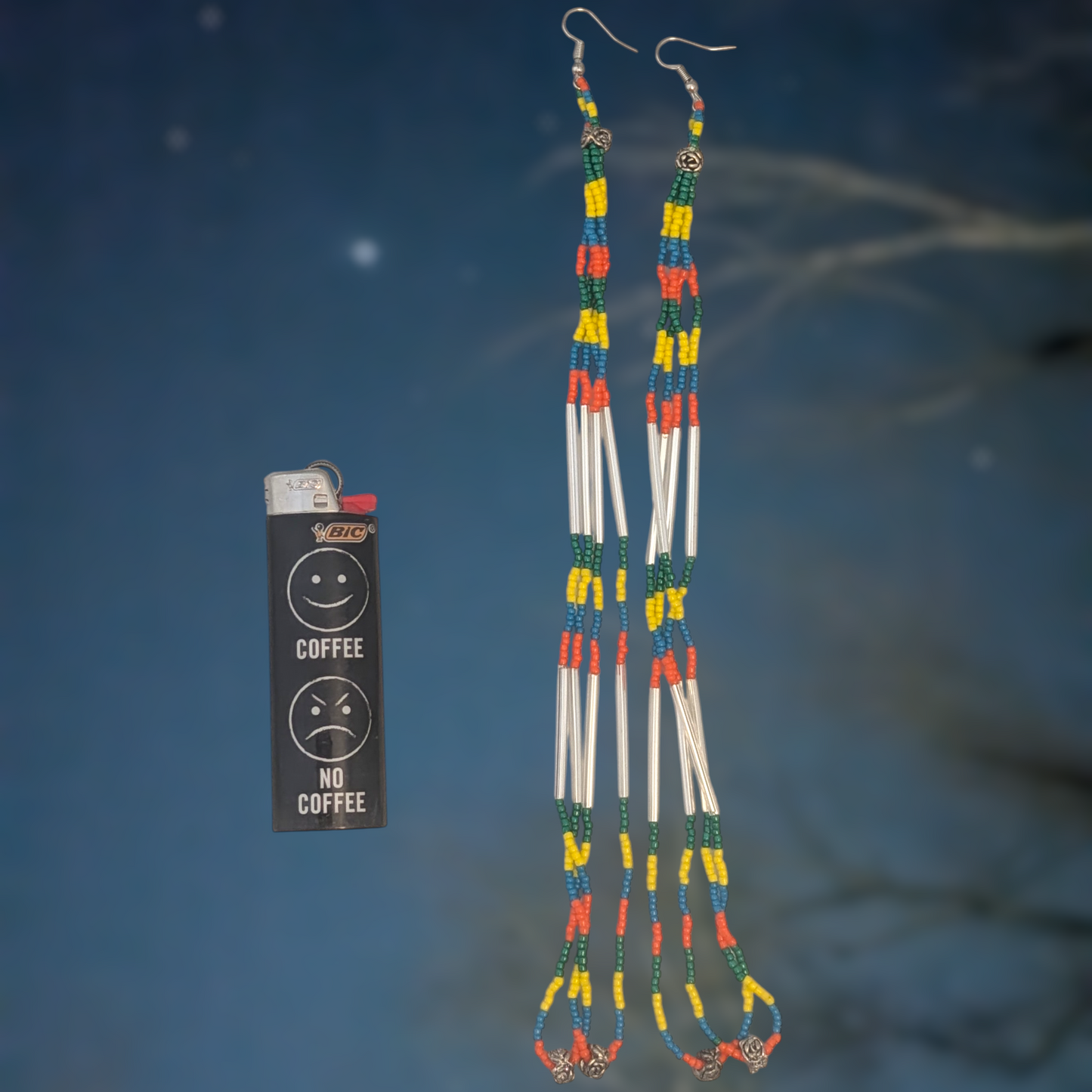 Indigenous Handmade Beaded Dangle Earrings