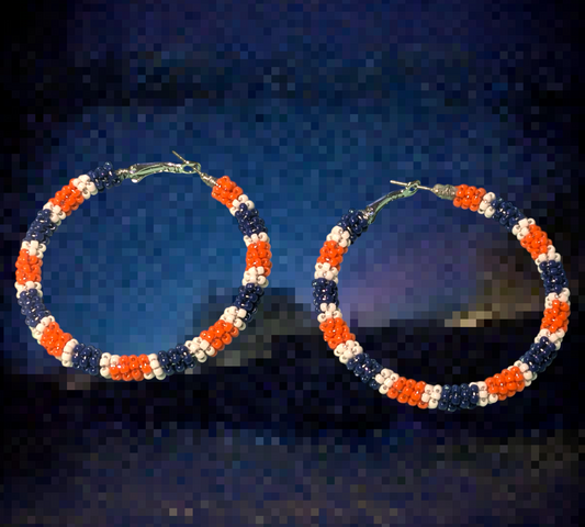 Handmade Indigenous Wire Wrapped Broncos colors