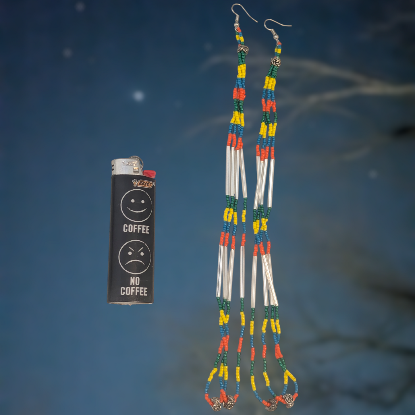 Indigenous Handmade Beaded Dangle Earrings