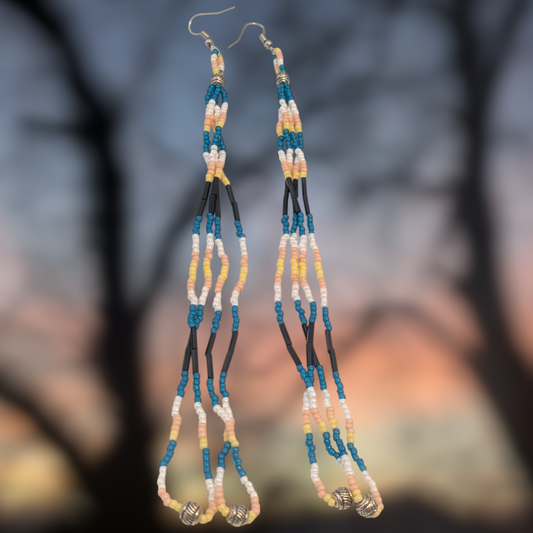 Indigenous Handmade Beaded Dangle Earrings