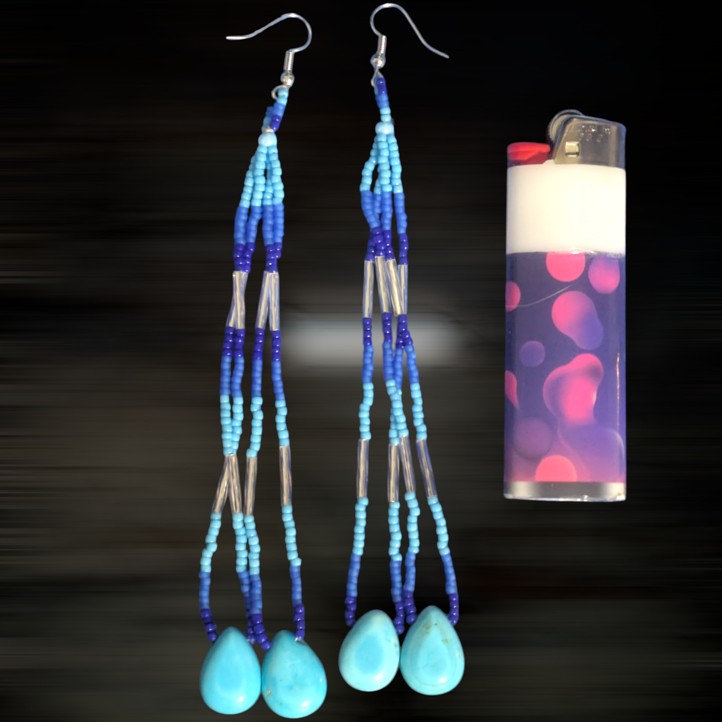 Handmade Indigenous Beaded Dangle Earrings