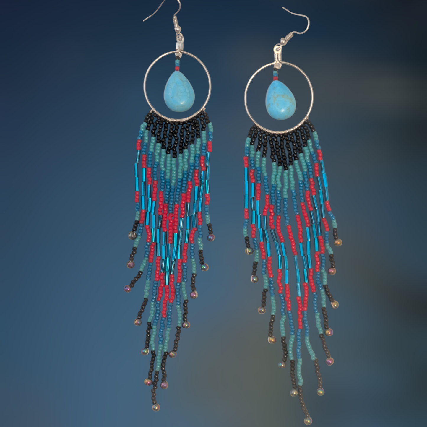 Indigenous Handmade Beaded Fringe Earrings