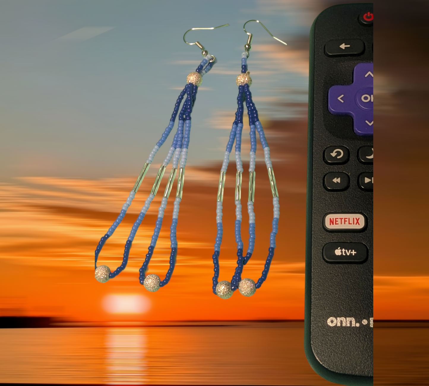 Handmade Indigenous Beaded Dangle Earrings