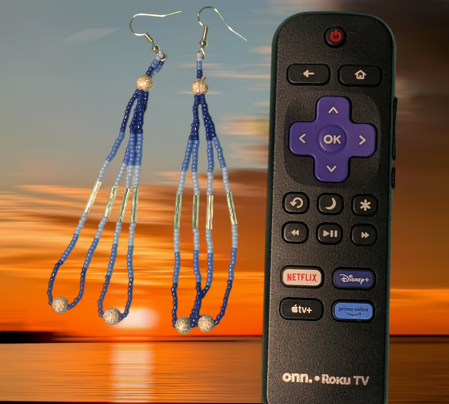 Handmade Indigenous Beaded Dangle Earrings