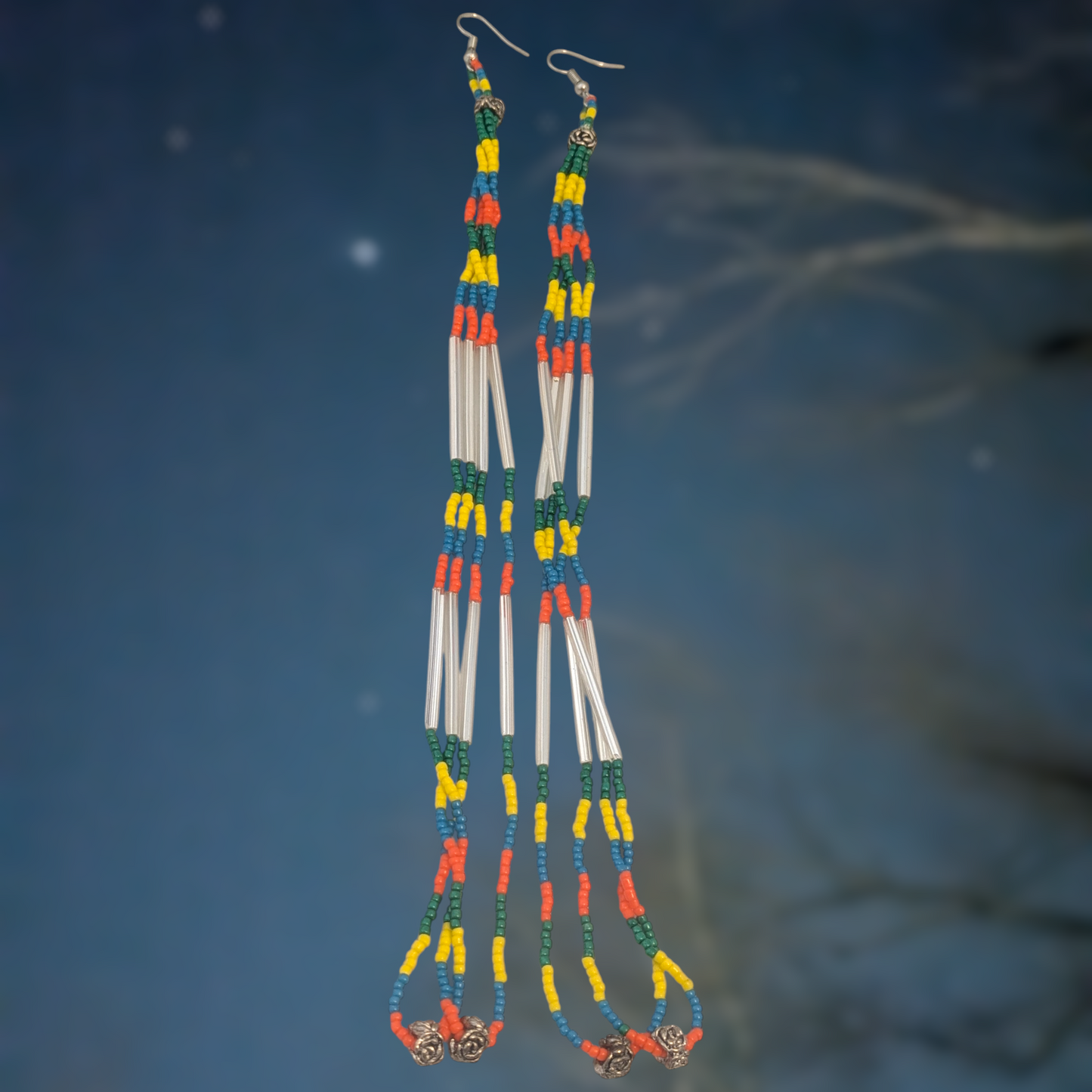 Indigenous Handmade Beaded Dangle Earrings