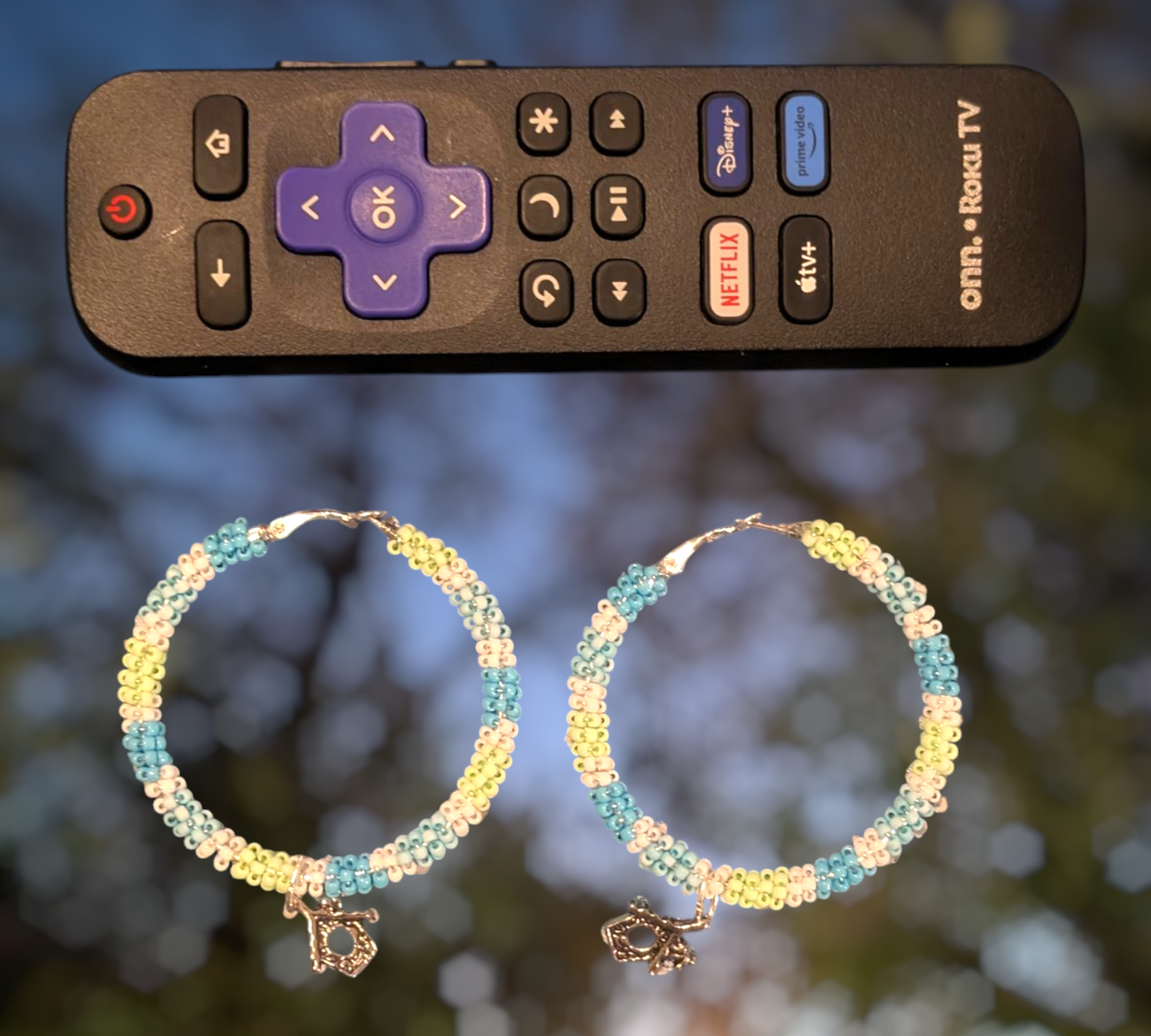 Wire Wrapped Hoop Earrings w/ birdhouses